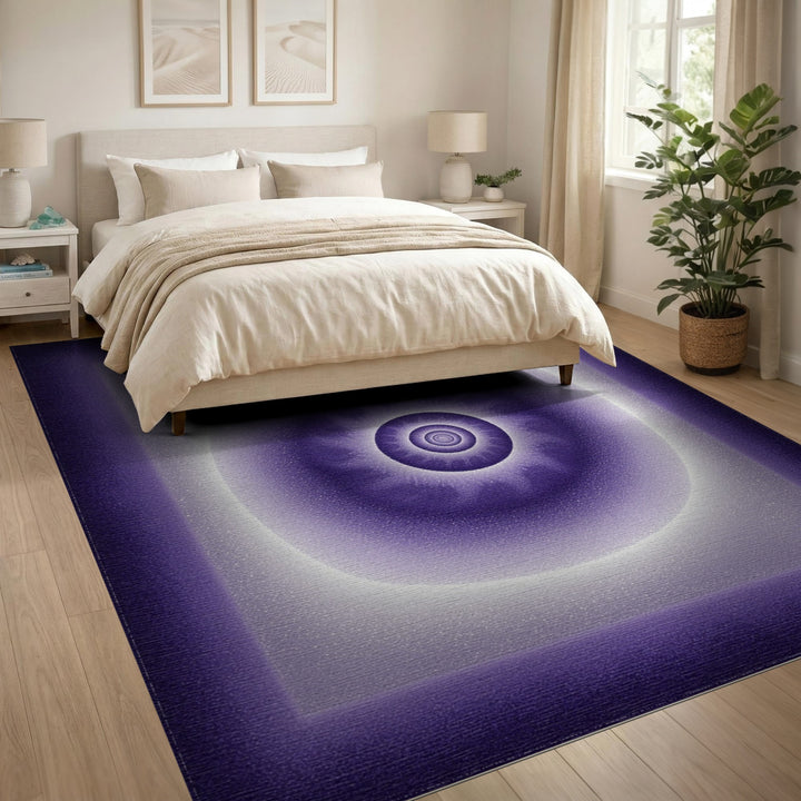 Purple Concentric Glow Area Rug