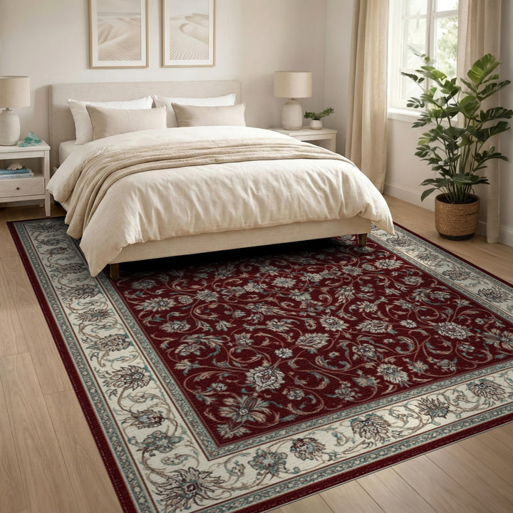 Red Floral Persian Area Rug