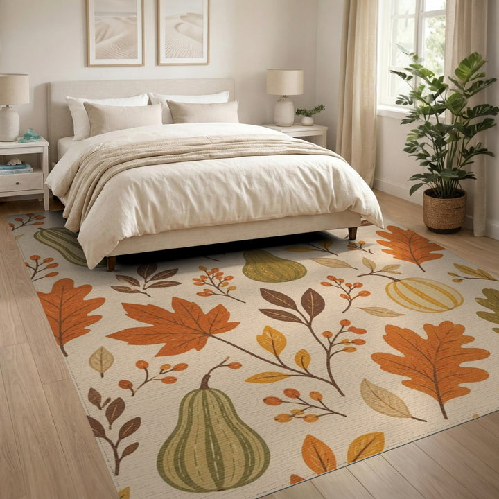 Orange Fall Harvest Pumpkin Area Rug