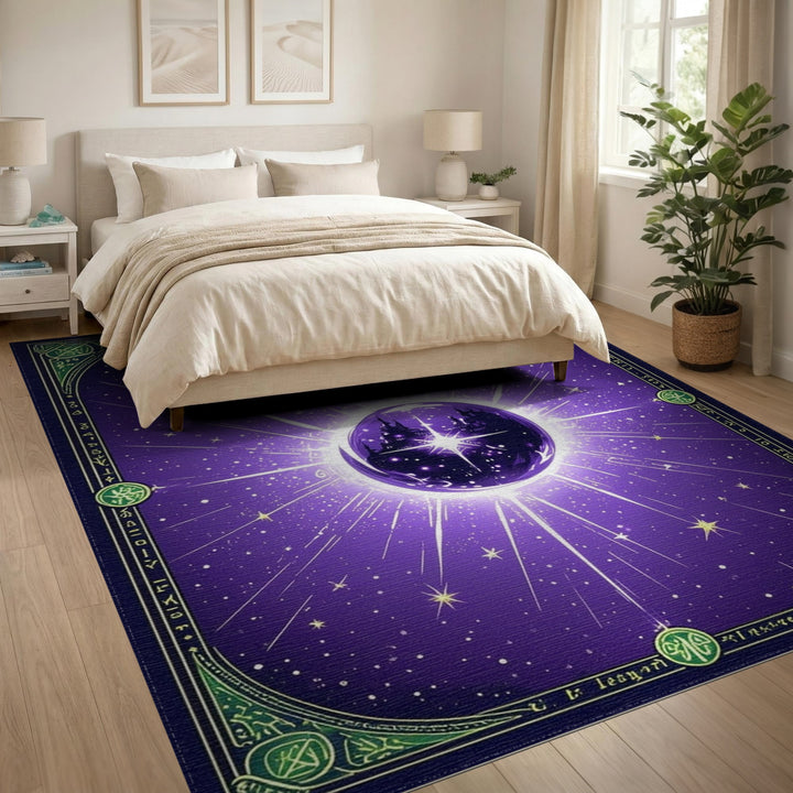 Purple Celestial Castle Starburst Area Rug