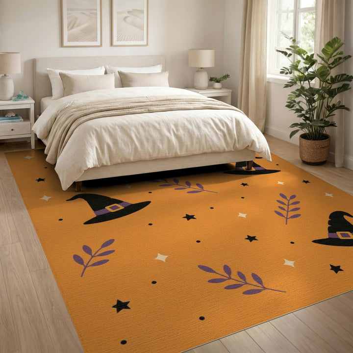 Orange Witch Hats Kids Area Rug