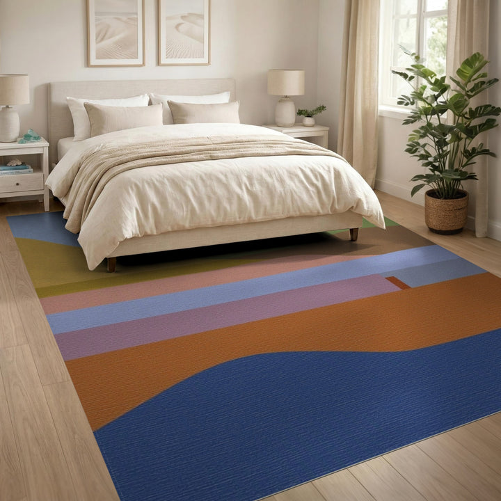Abstract Landscape Area Rug in Earth Tones