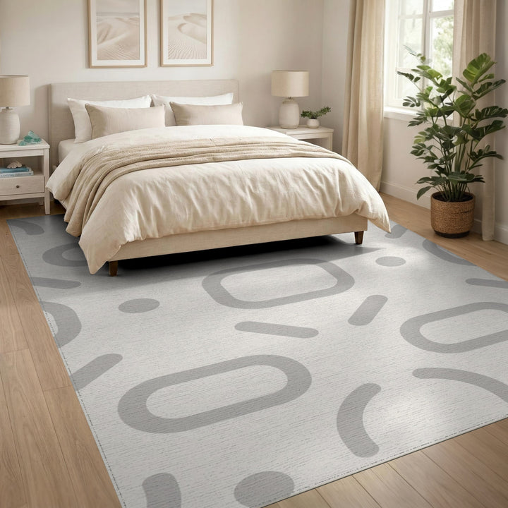 Grey Geometric Modern Area Rug