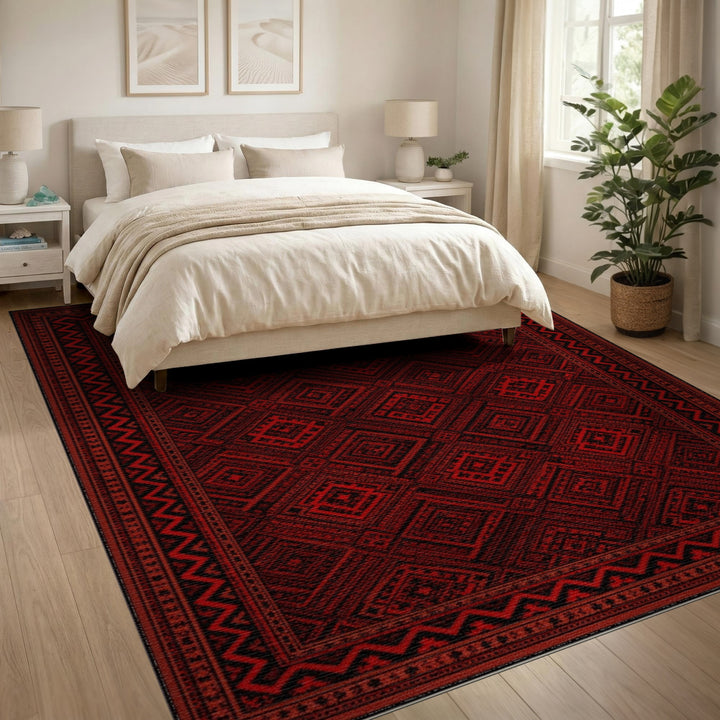 ODIKA Red Heritage Tribal Area Rug