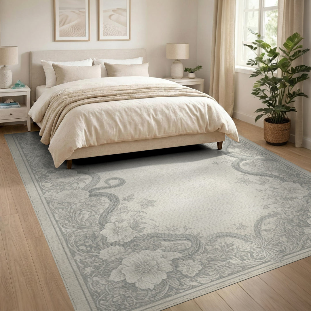 Vintage Serpent Floral Area Rug