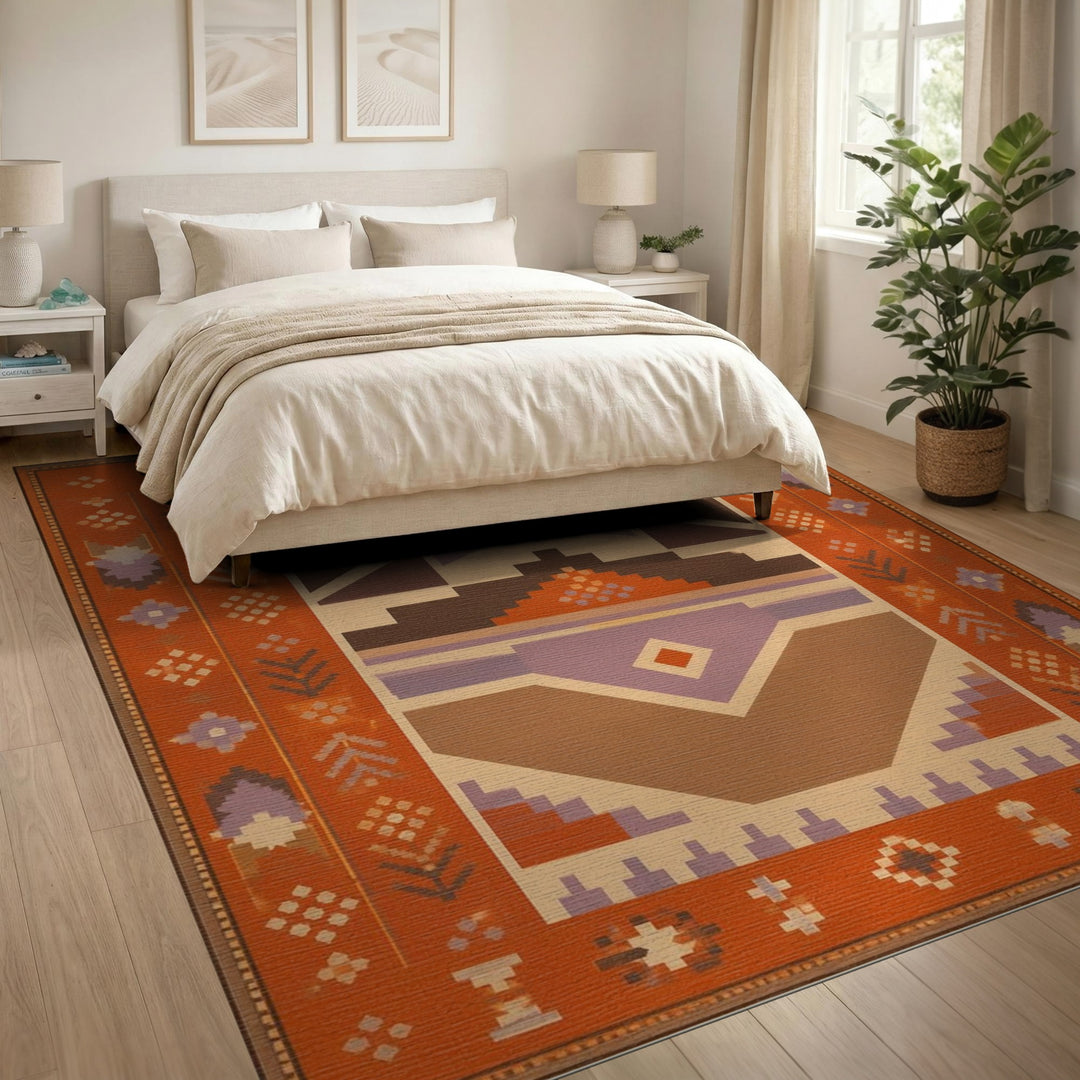Orange Heritage Tribal Area Rug
