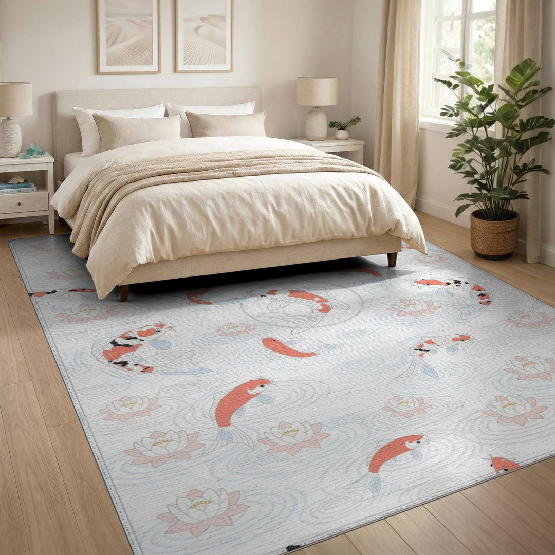 Koi Lotus Washable Area Rug