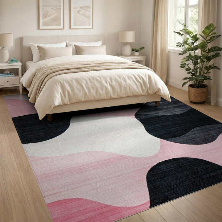 Pink Organic Wave Area Rug