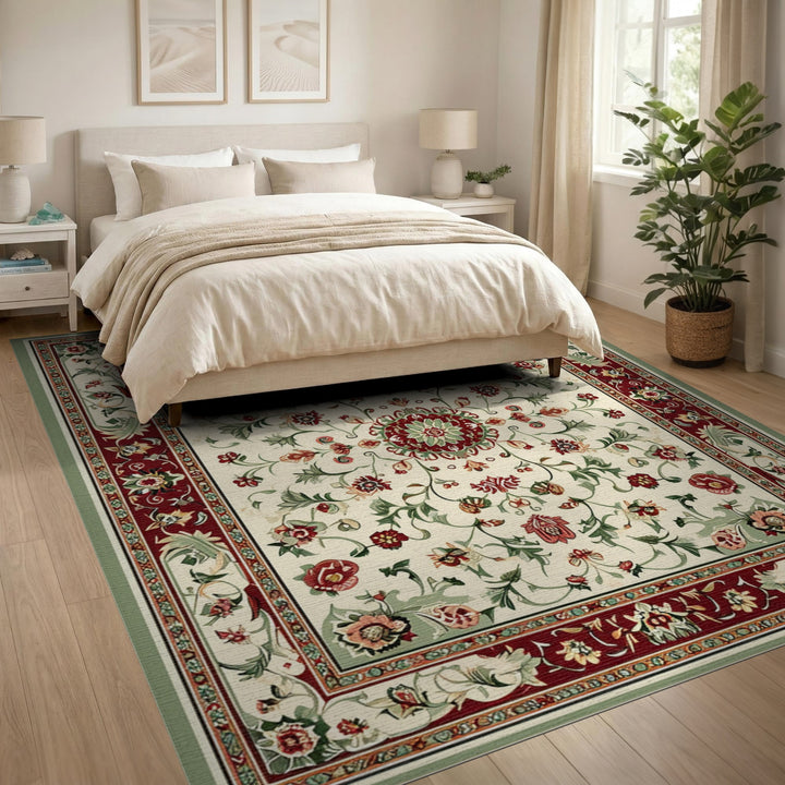 Red Floral Persian Area Rug
