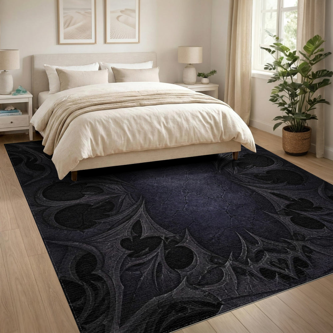 Gothic Ornate Purple Area Rug