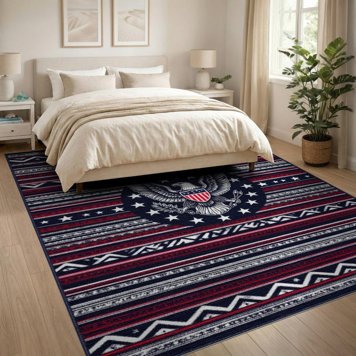 Patriotic Eagle Red White Blue Area Rug