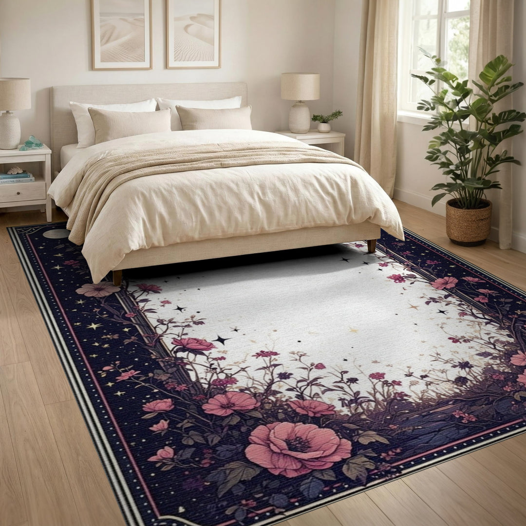 Pink Rose Moonlit Arch Area Rug