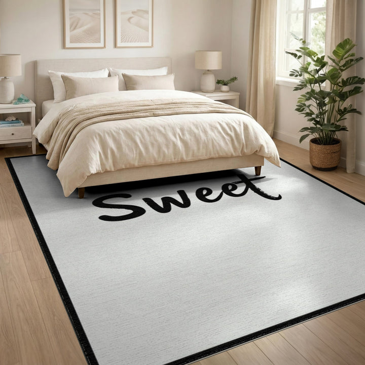 Sweet Black White Area Rug