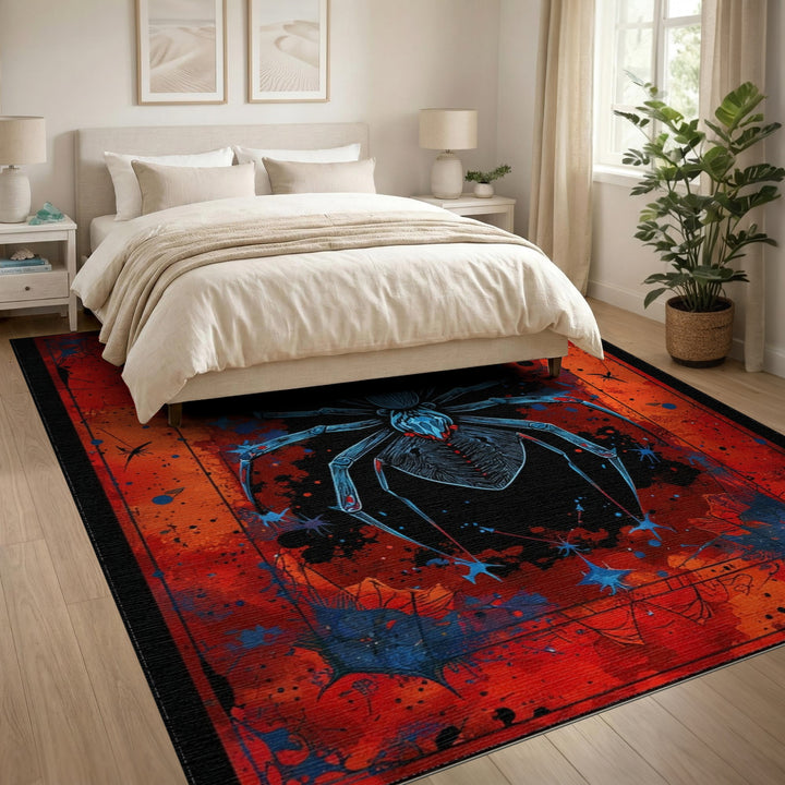 Red Spider Abstract Area Rug