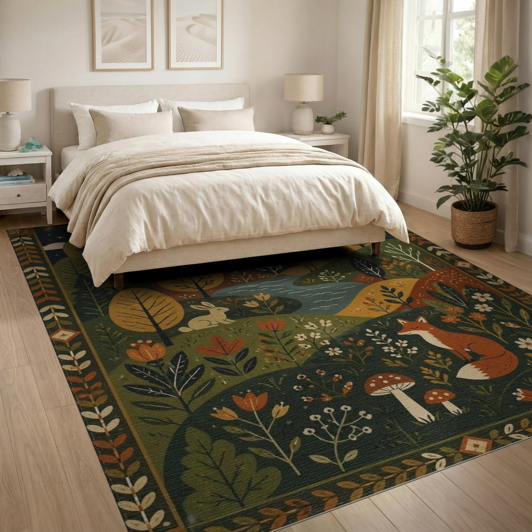 Enchanted Woodland Night Area Rug