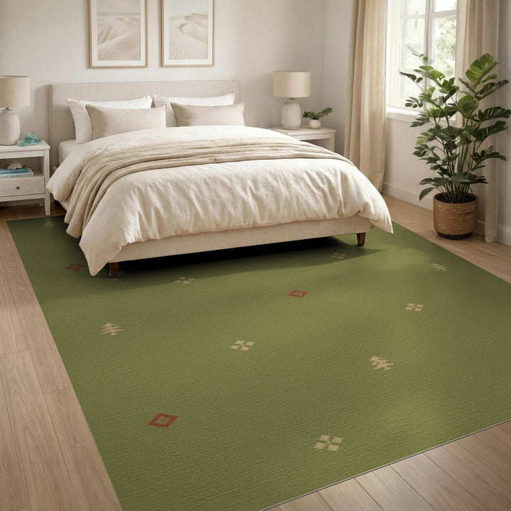 Sage Green Tree and Diamond Area Rug