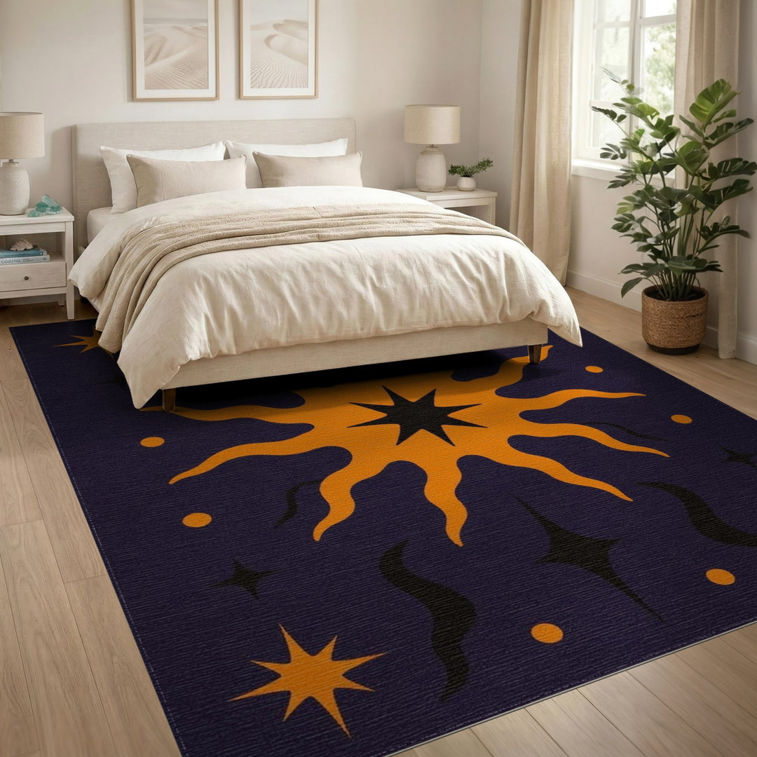 Purple Celestial Sunburst Area Rug