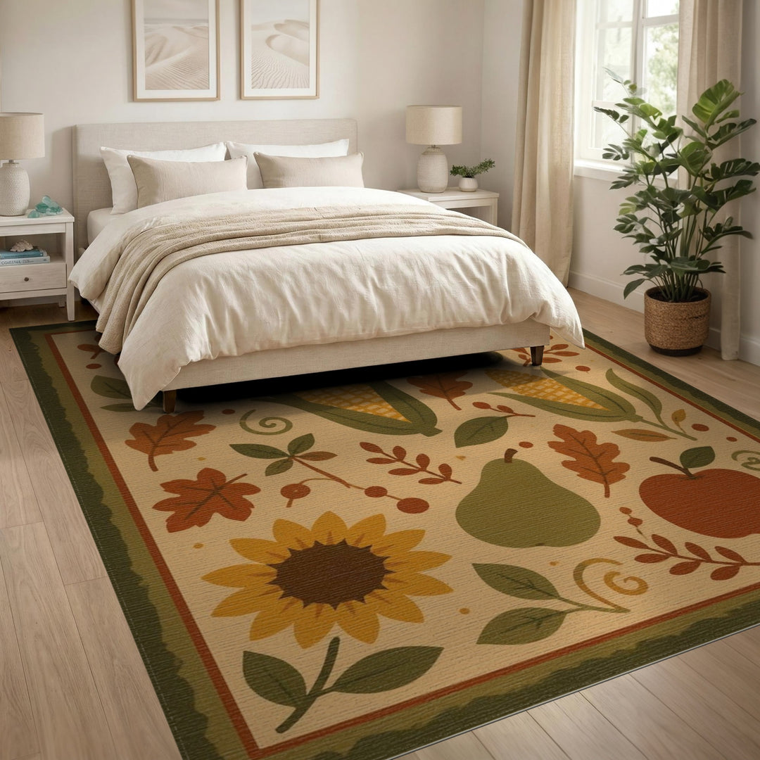 Autumn Harvest Fruit Area Rug