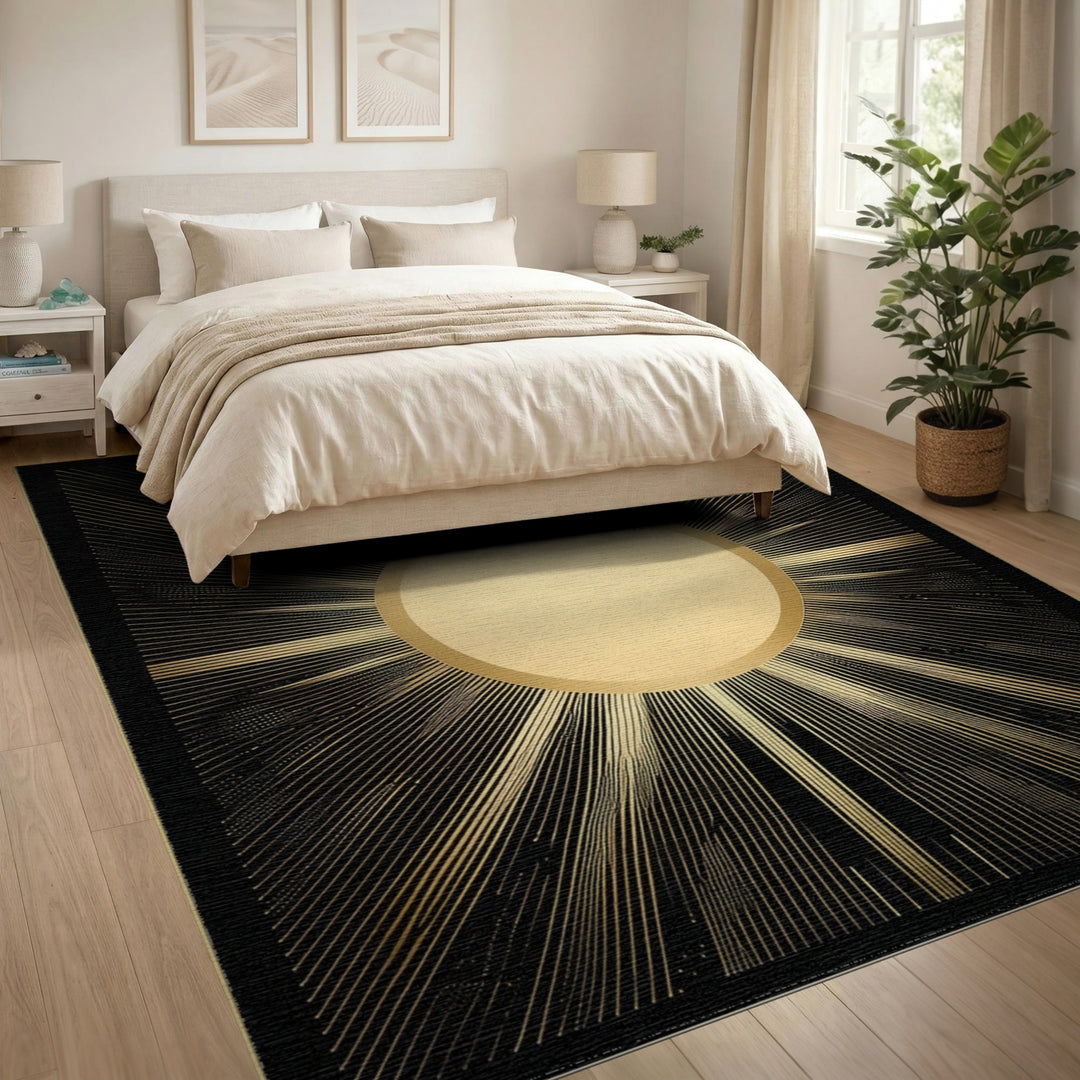 Radiant Gold Sunburst Area Rug