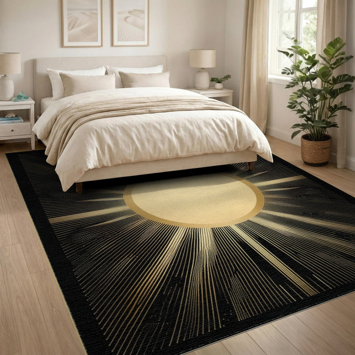 Radiant Gold Sunburst Area Rug