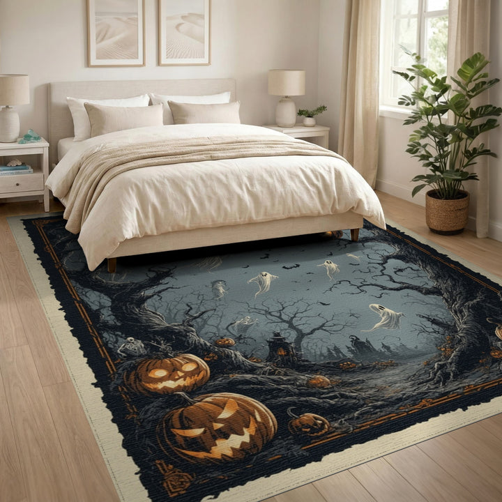 Haunted Forest Halloween Washable Area Rug