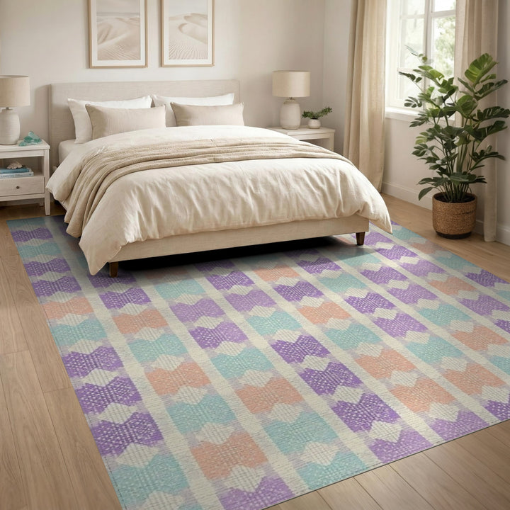 Pastel Geometric Bow Area Rug