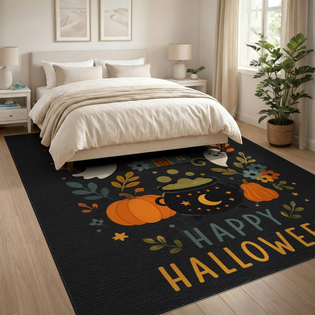 Happy Halloween Ghosts and Pumpkins Kids Rug