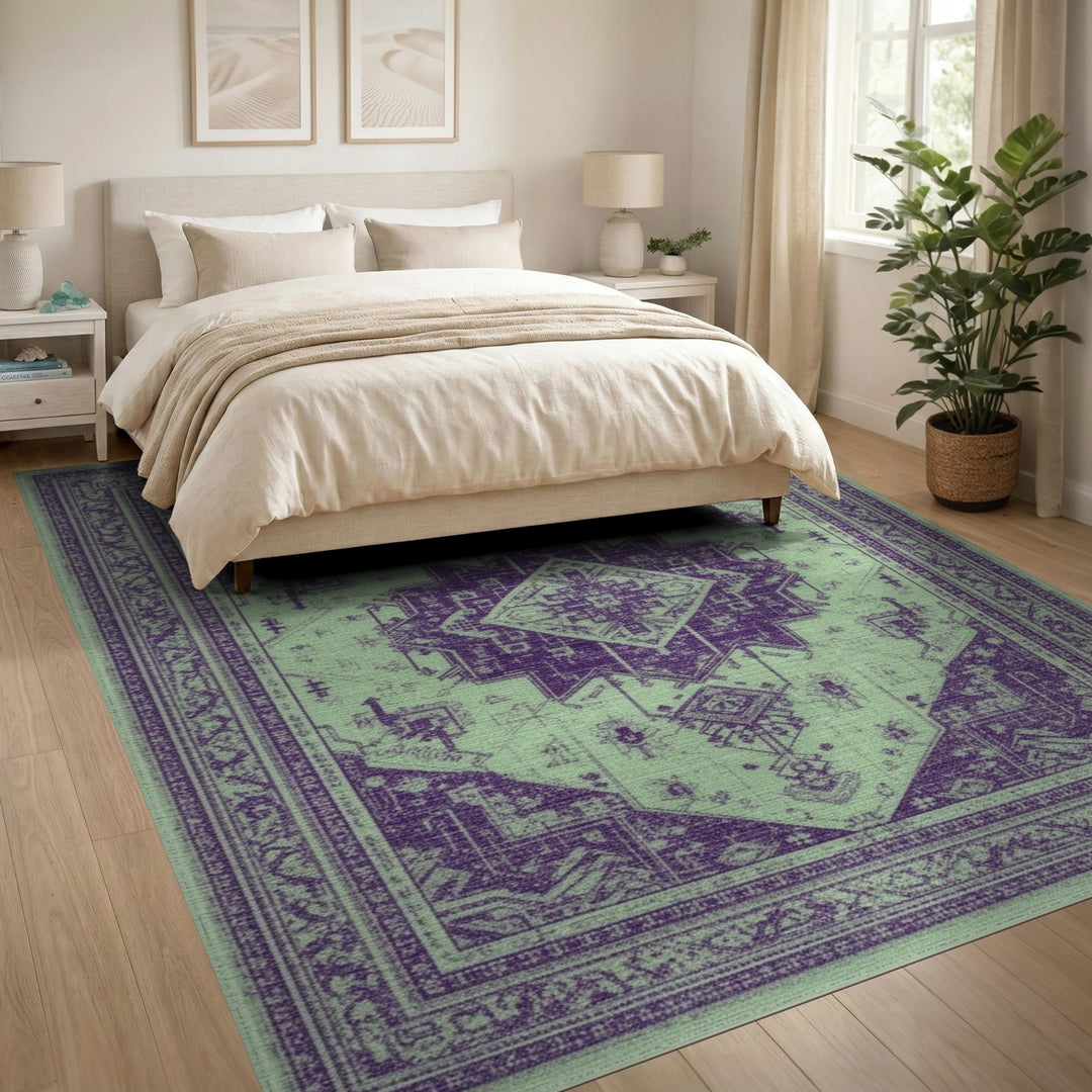Purple Tribal Medallion Area Rug