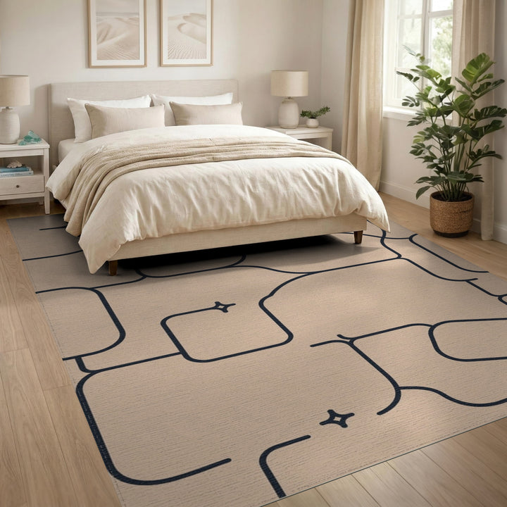 Abstract Area Organic Beige Abstract Organic Area Rug