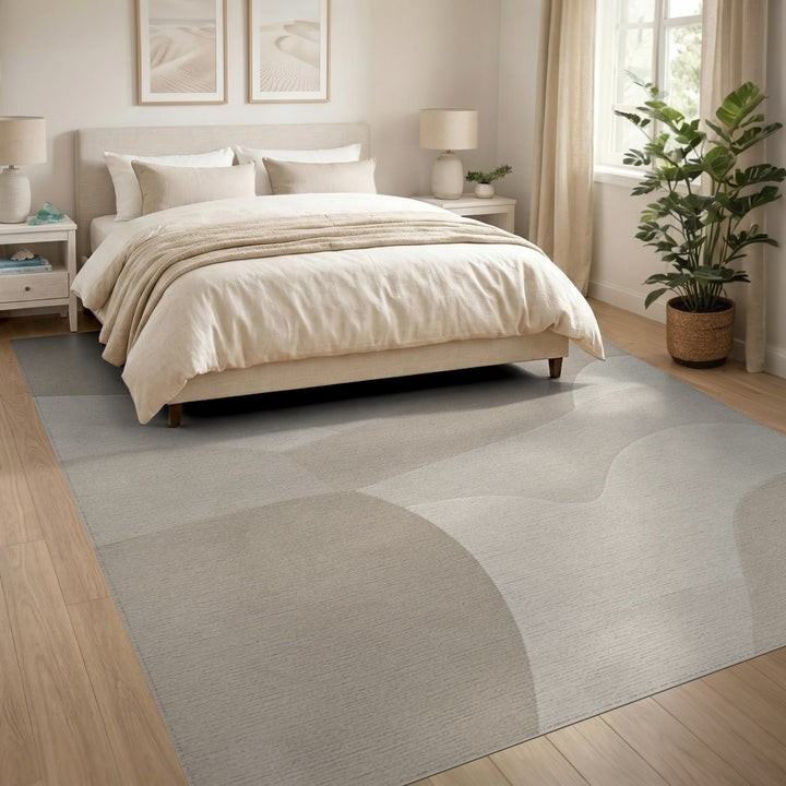Abstract Area Wave Beige Neutral Abstract Wave Area Rug