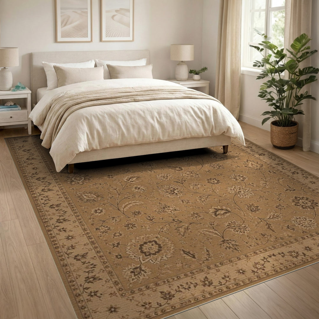 Brown Floral Vintage Area Rug