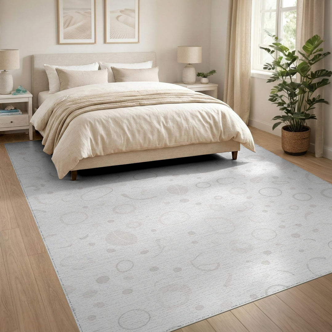 Beige Neutral Abstract Area Rug