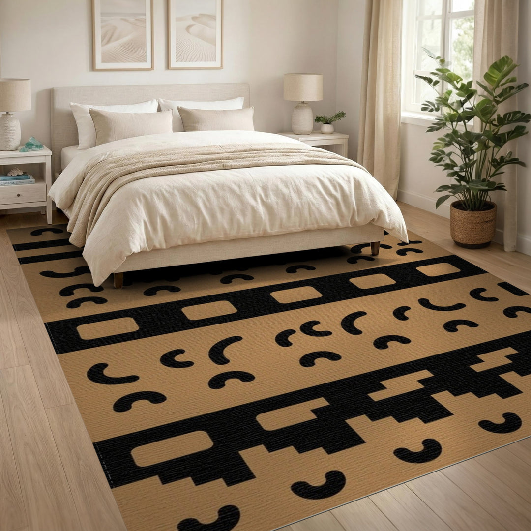 Brown Geometric Arch Area Rug