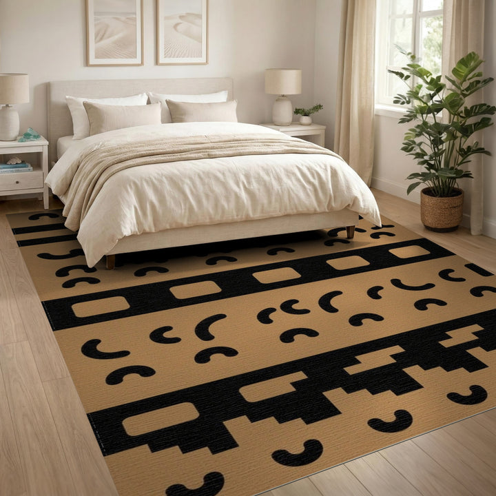 Brown Geometric Arch Area Rug
