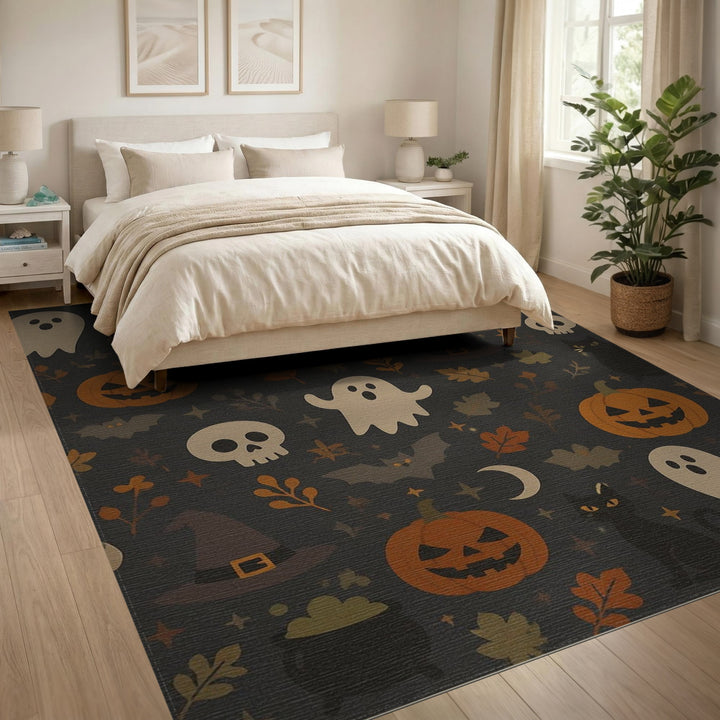 Spooky Halloween Cartoon Area Rug