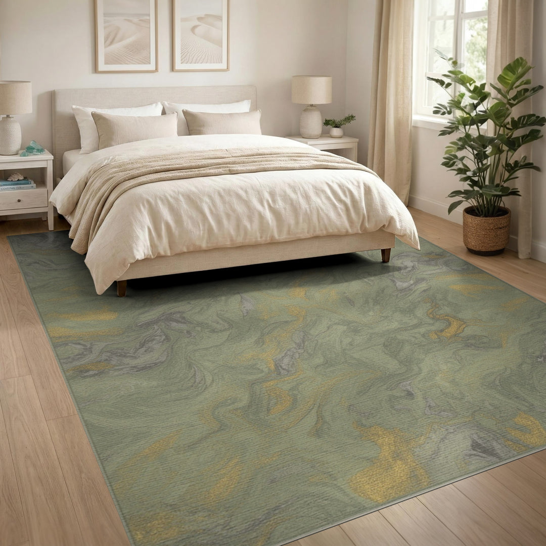 Green Marble Green Marble Swirl Area Rug