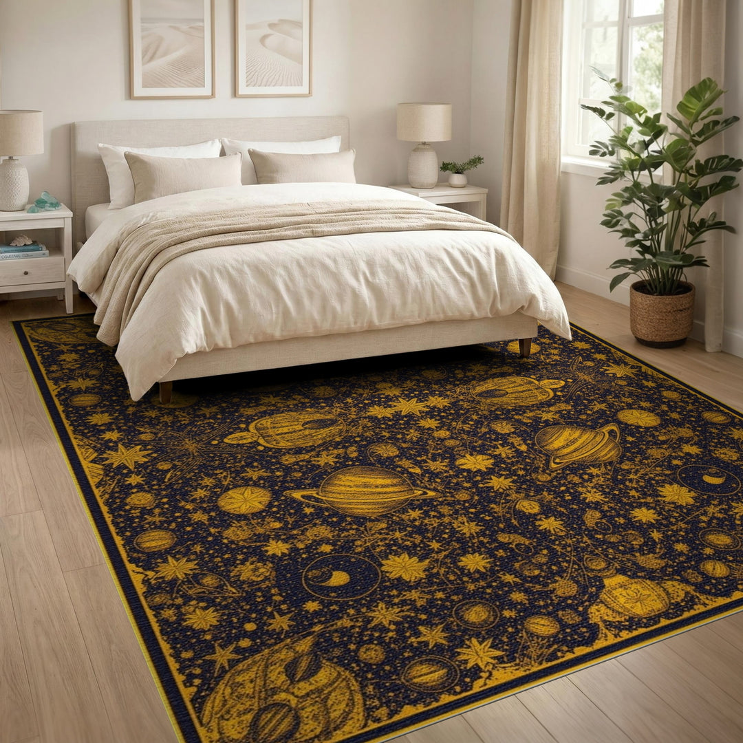 Celestial Gold Washable Area Rug