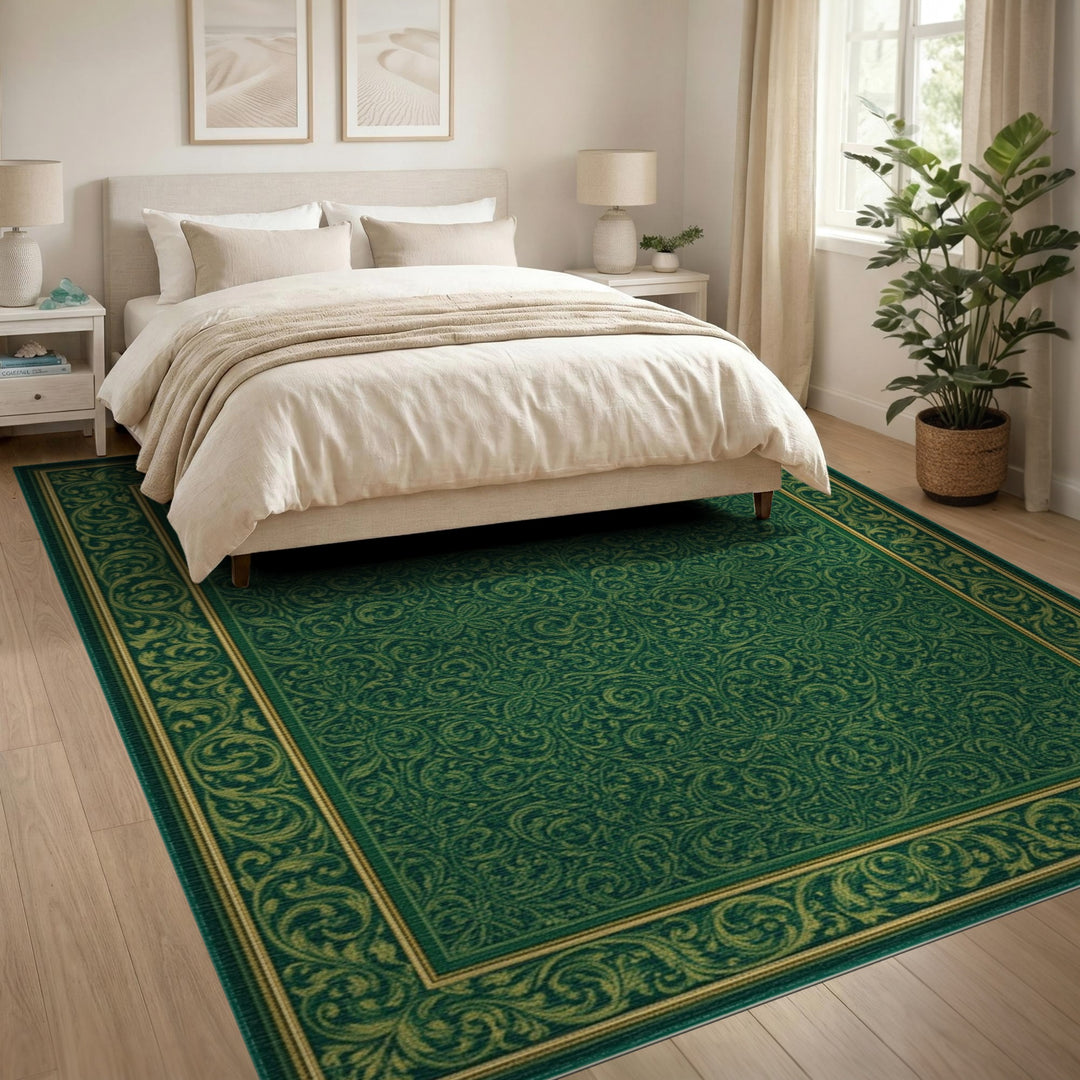 ODIKA Green Traditional Persian Area Rug