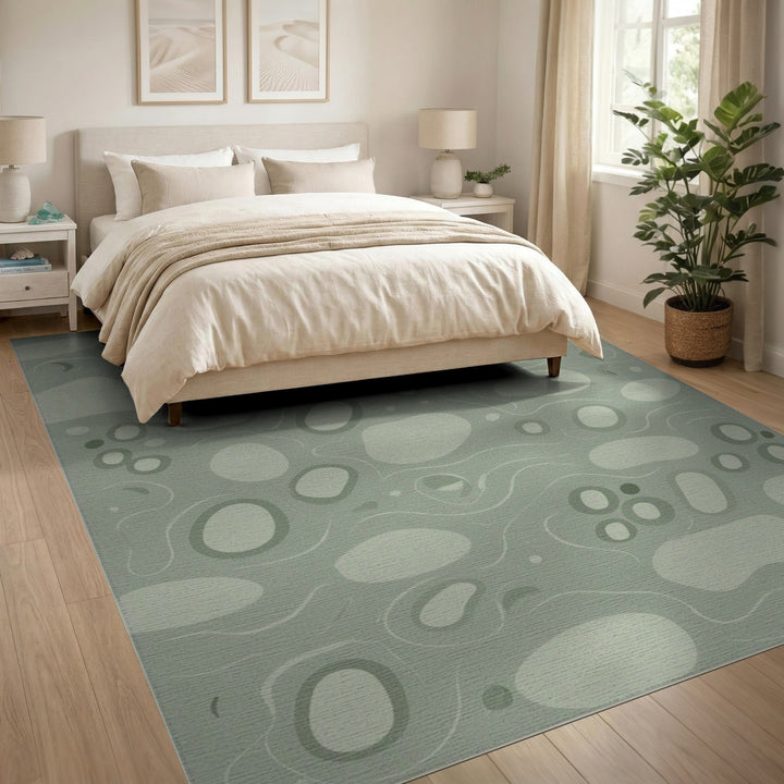 Abstract Area Sage Green Organic Abstract Area Rug