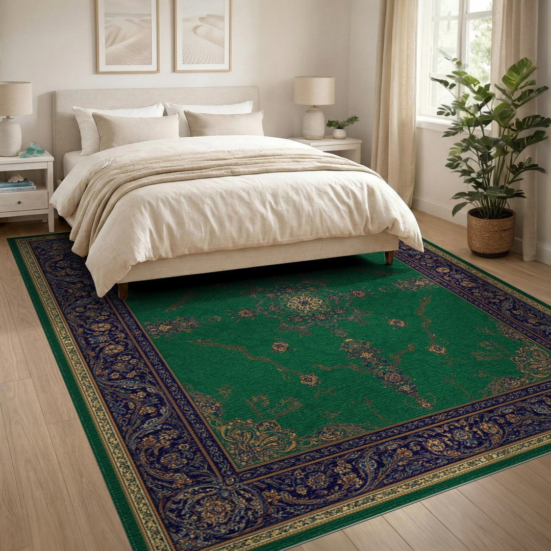 Emerald Medallion Emerald Green Persian Medallion Area Rug