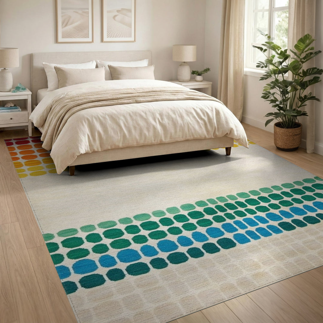 Vibrant Gradient Dot Geometric Area Rug
