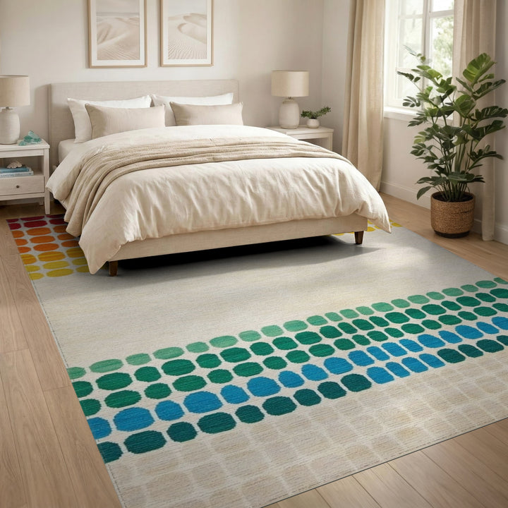 Vibrant Gradient Dot Geometric Area Rug