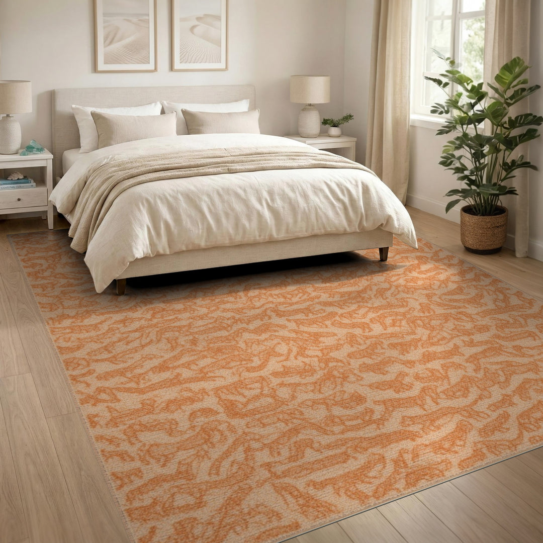 Orange Animal Silhouette Area Rug