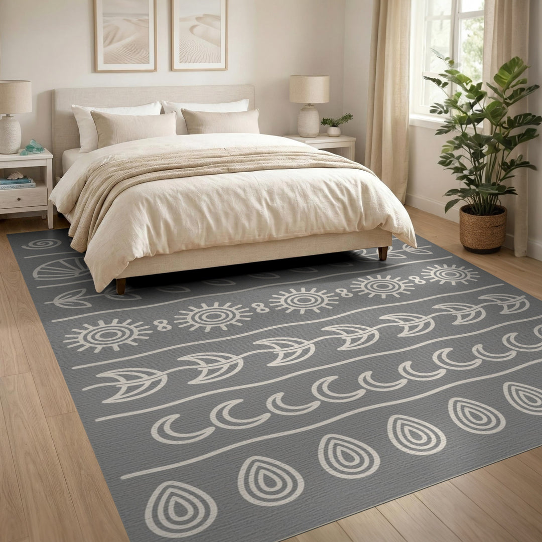 Grey Heritage Tribal Area Rug