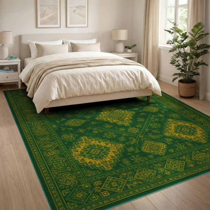 Green Heritage Tribal Area Rug