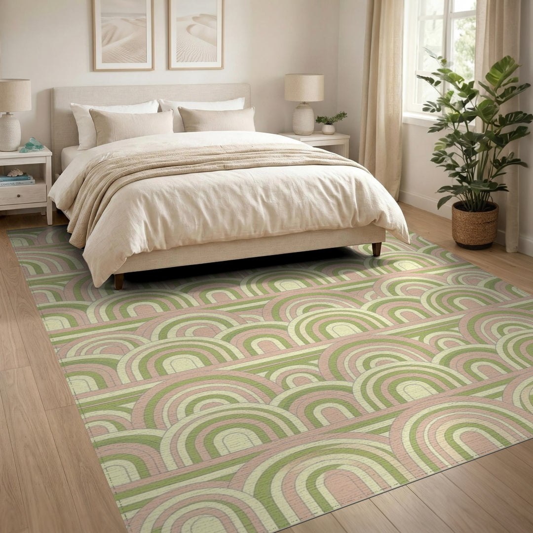 Pastel Geometric Arch Area Rug