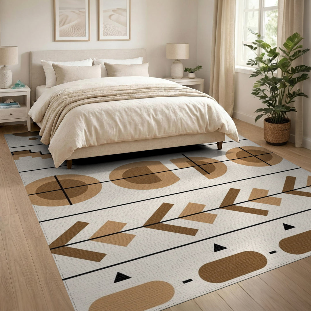 Brown Geometric Area Rug