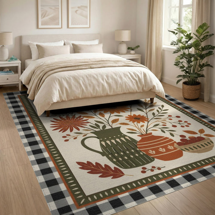 Autumn Sunflower Pitcher Area Rug