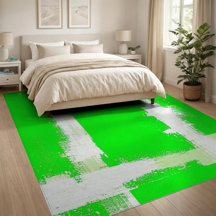 Abstract Area Green Abstract Geometric Area Rug