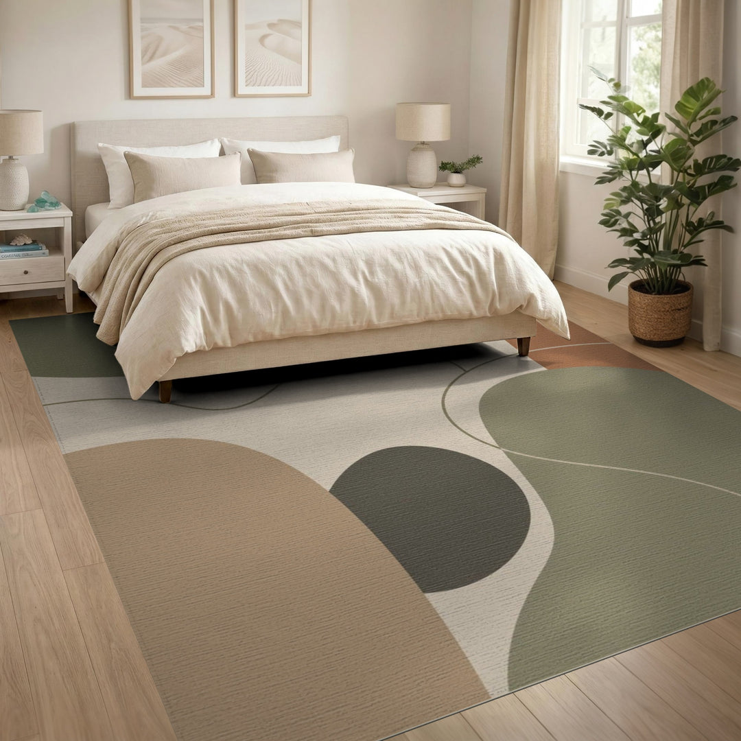 Neutral Organic Abstract Area Rug